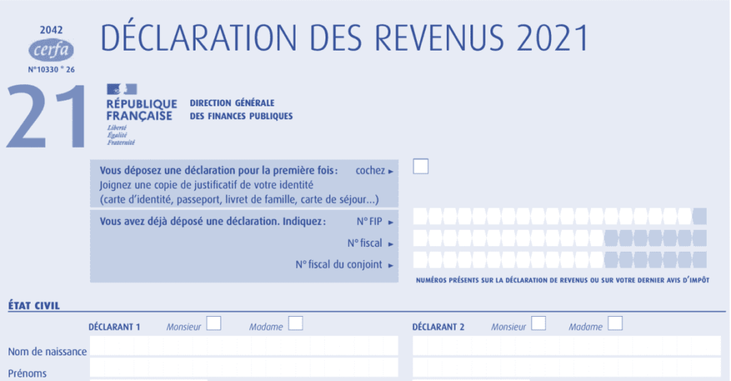 fiche déclaration impots